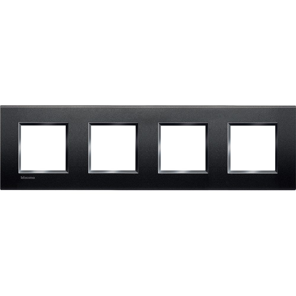 BTICINO LNA4802M4AR, Living Light Frame 2+2+2+2 with 71 mm Spacing, Anthracite