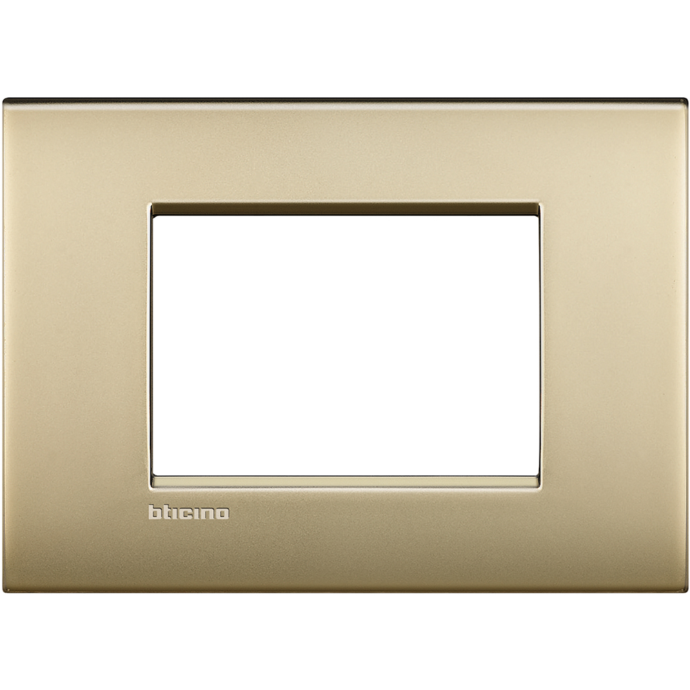 BTICINO LNC4803OF, Living Light Air Frame 3 Modules, Matt Gold