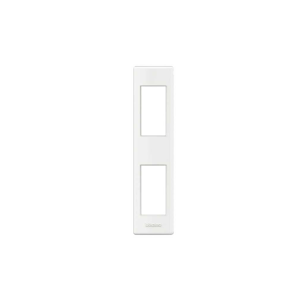 BTicino LND4812BI, Living Light, Ramă + Suport pentru Montaj pe Profil sau Suprafață, Alb, 2 Module