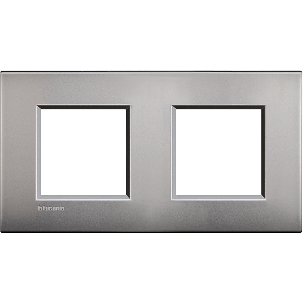 BTicino LNE4802M2NK, Living Light Air, Ramă 2+2 cu Distanțare 71 mm, Nichel Mat