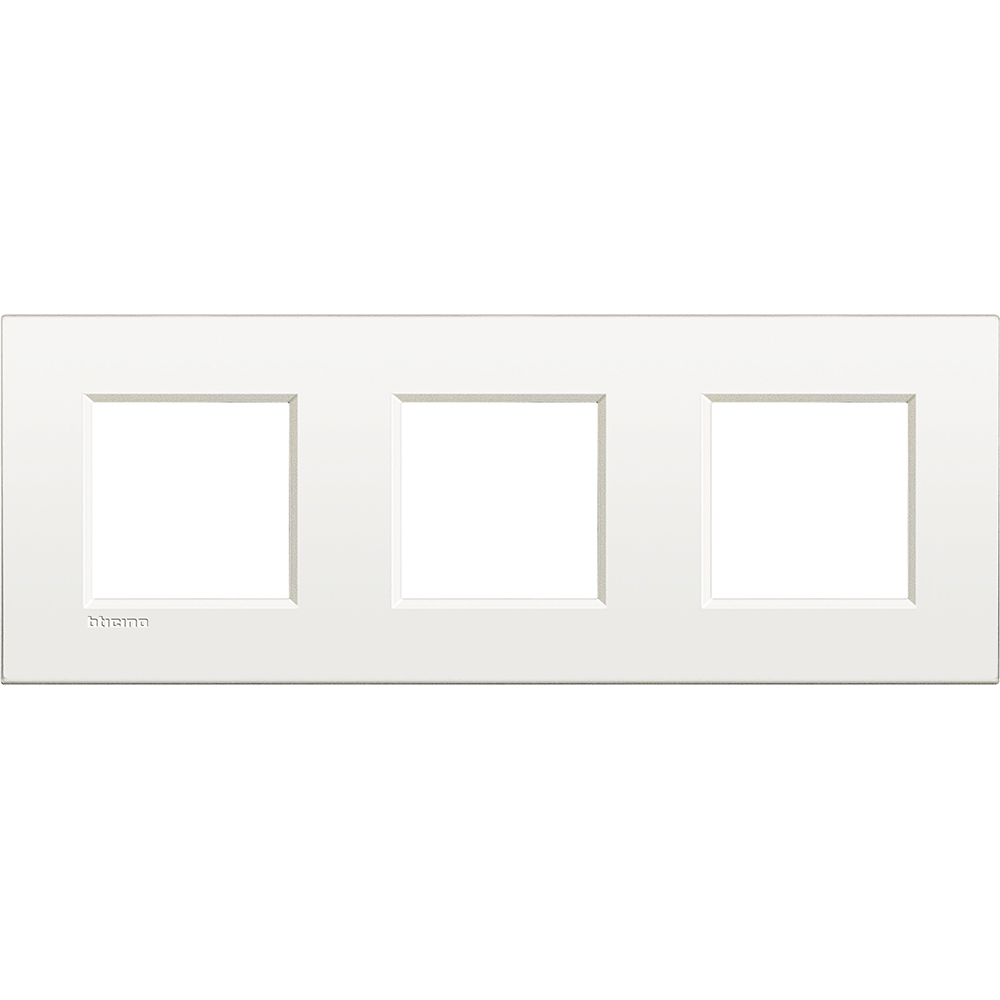 BTICINO LNE4802M3BN, Living Light Air 2+2+2 Frame with 71 mm Spacing, Pure White