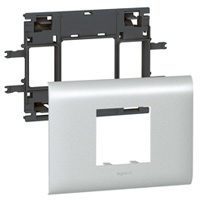 LEGRAND 011212, Support and Frame for Mosaic, for Aluminum DLP with 85 mm Cover, 2 Modules