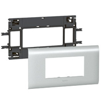 Legrand 011214, Suport și Ramă pentru Mosaic, pentru DLP din Aluminiu cu Capac 85 mm, 4 Module