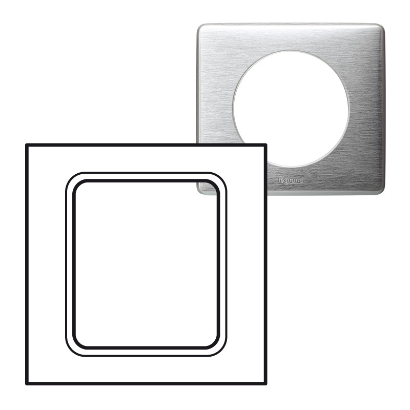 LEGRAND 068927, Céliane Plate, Metal, for 3.5" Touch Screens, Aluminum