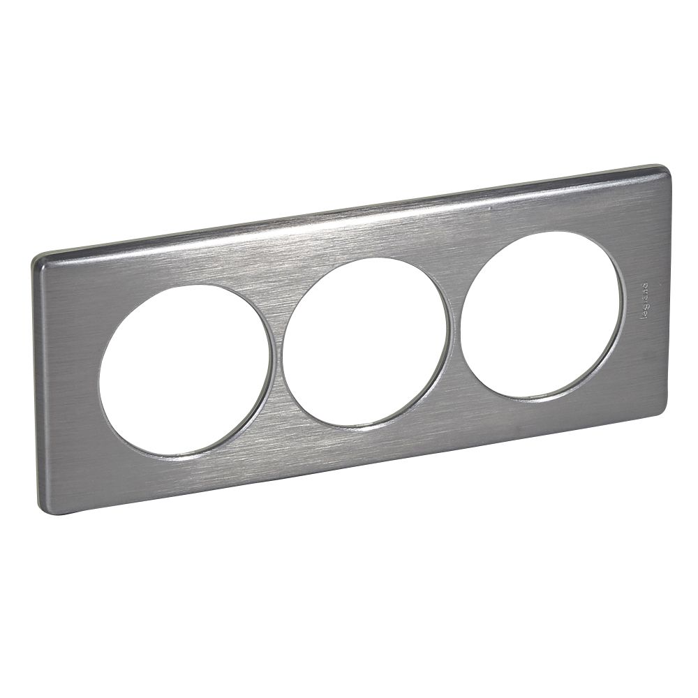 LEGRAND 068979, Céliane Plate, Metal, 3 Modules, for Renovation, Tungsten