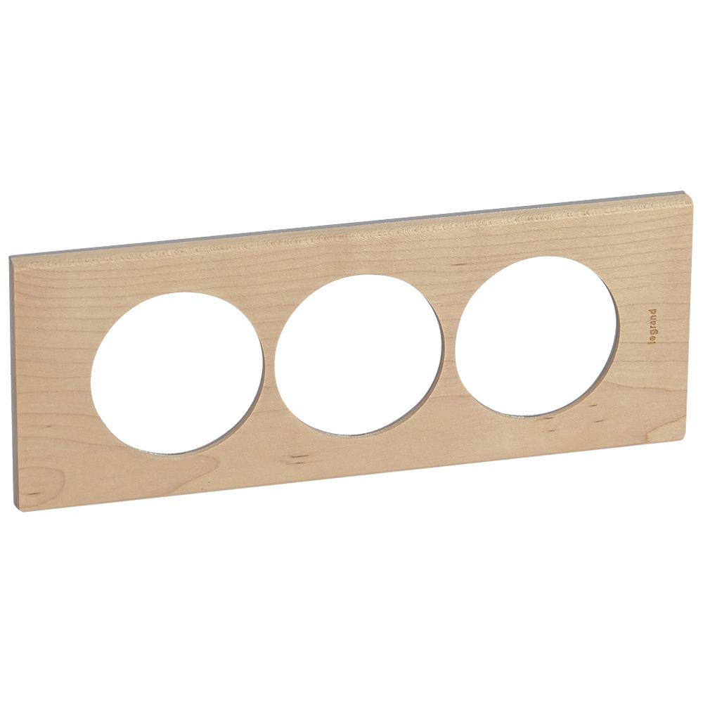 LEGRAND 069219, Céliane Plate, Materials, 3 Modules, for Renovation, Maple