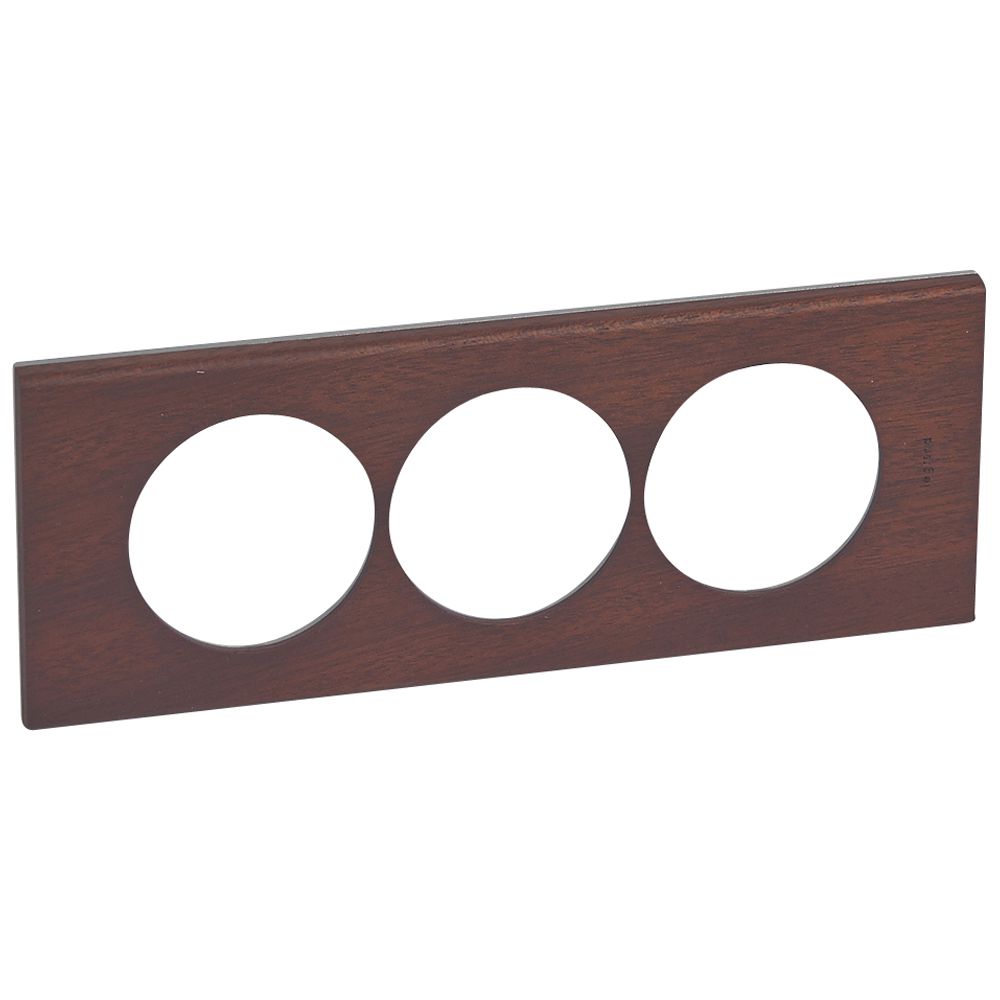 LEGRAND 069229, Céliane Plate, Materials, 3 Modules, for Renovation, Mahogany