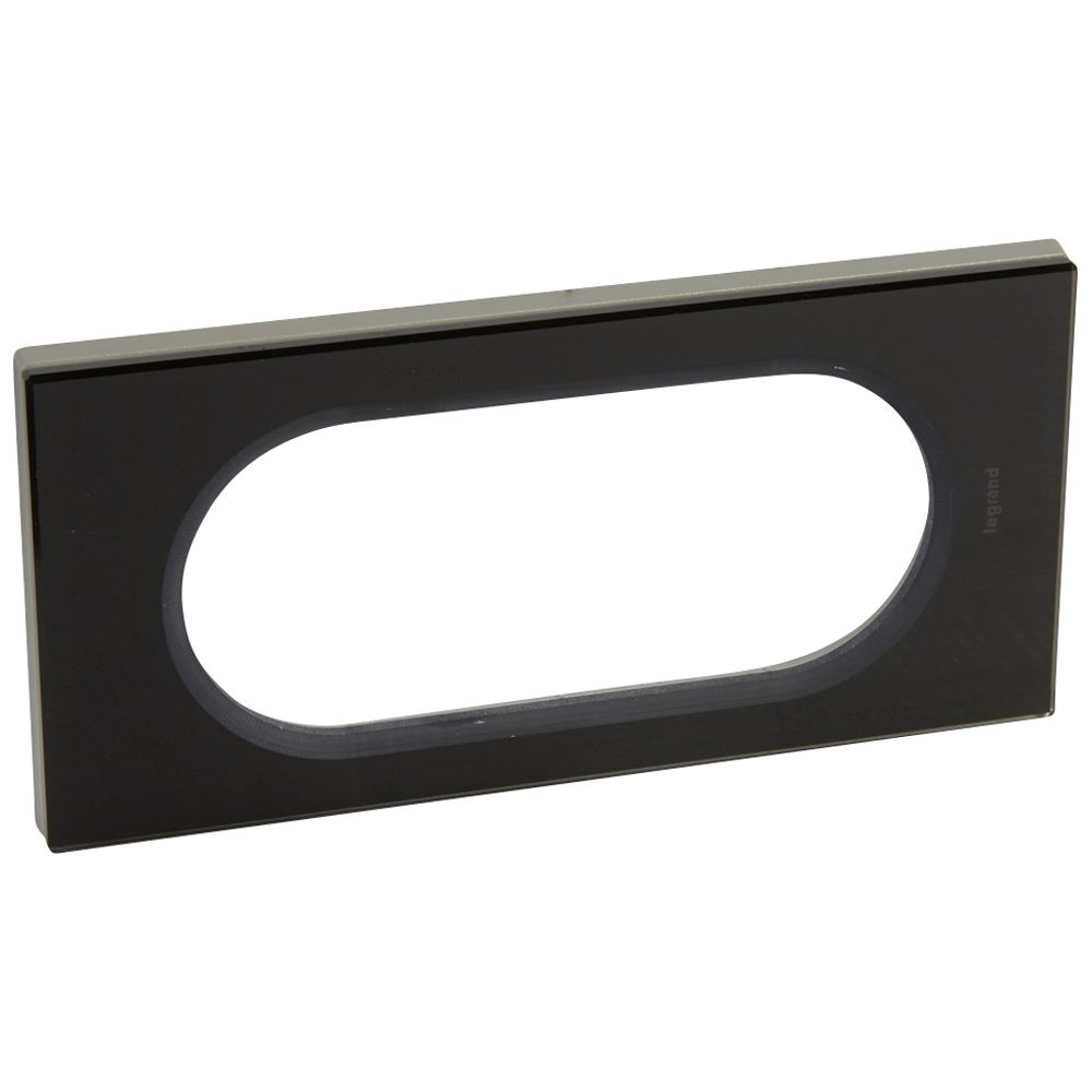 LEGRAND 069305, Céliane Plate, Materials, 4/5 Modules, Black Piano Glass