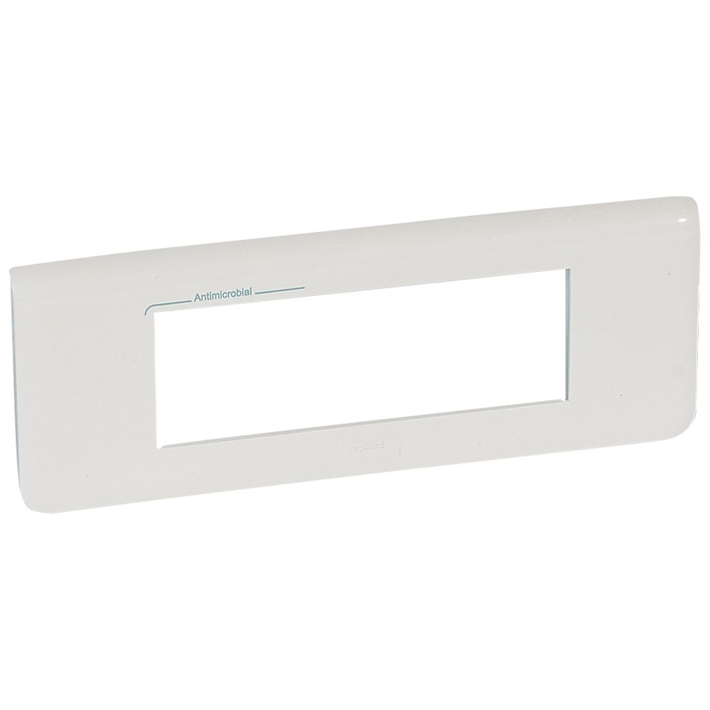 LEGRAND 078726, Mosaic Antimicrobial White Frame, for 6 Horizontal Modules