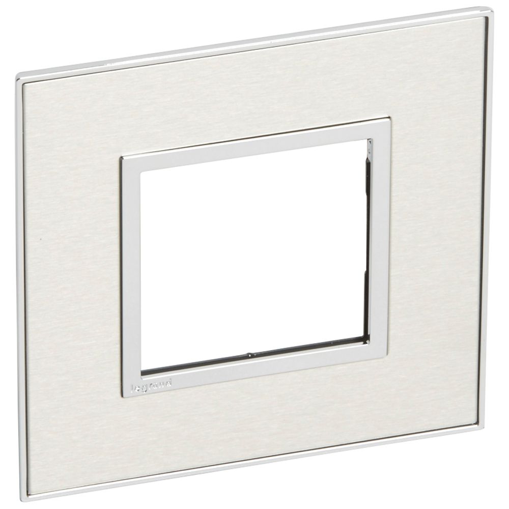 LEGRAND 576566, Arteor Frame, French/German Standard, 2 Modules Stainless Steel