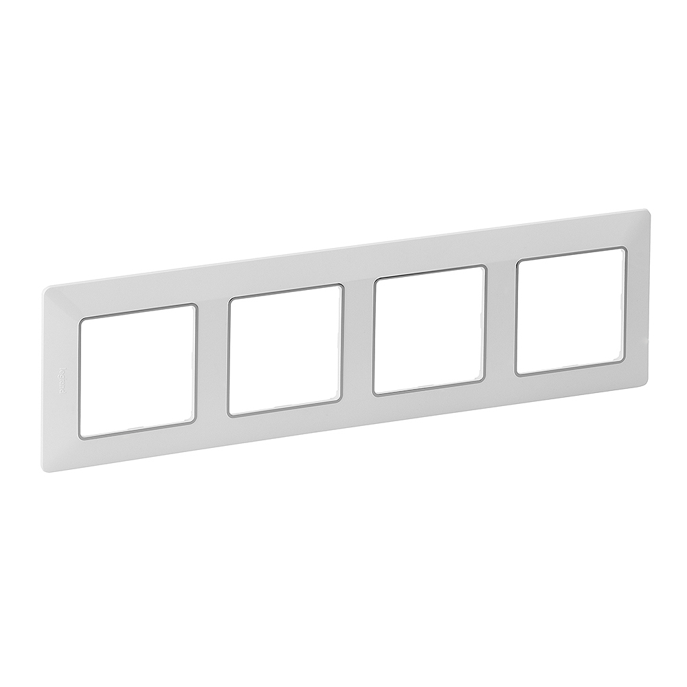 LEGRAND 754034, Valena Life Frame, 4 Modules, White/Chrome Insert