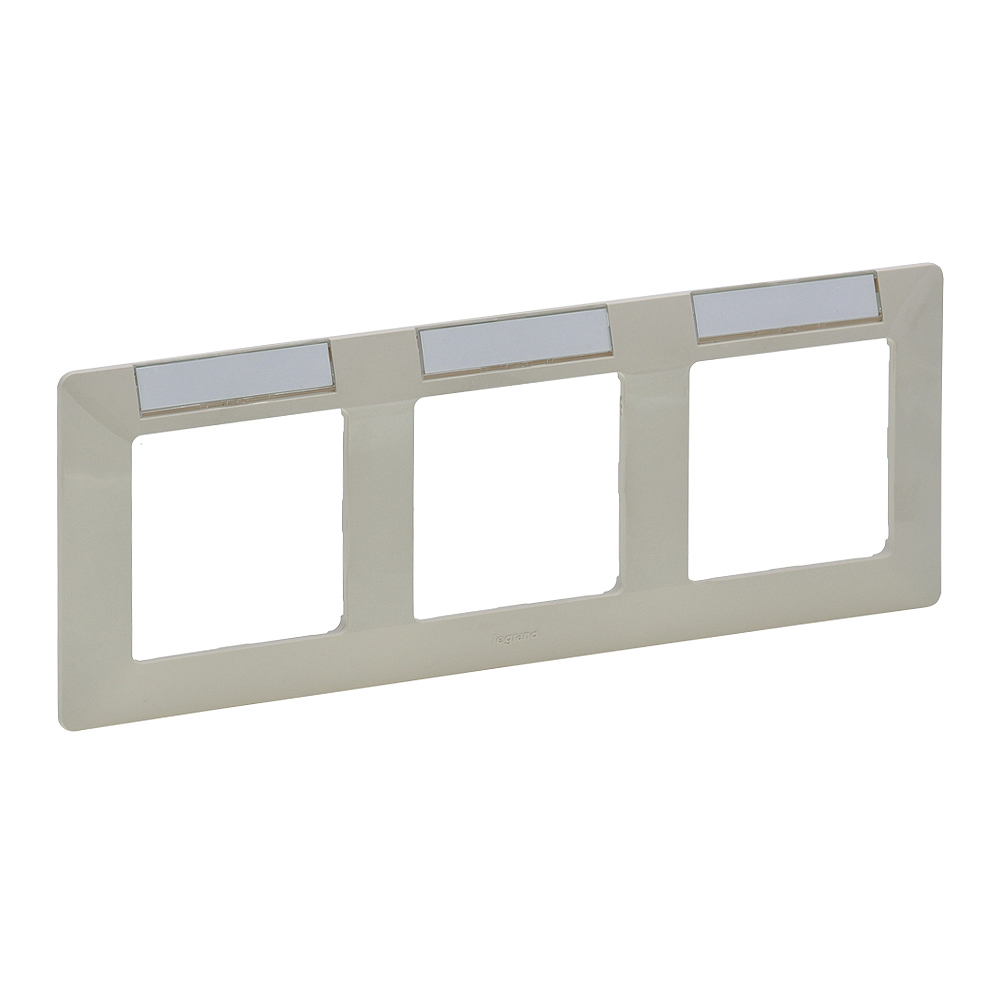 Legrand 754053, Ramă Valena Life cu Suport pentru Etichetă (Orizontal), 3 Module, Ivoire