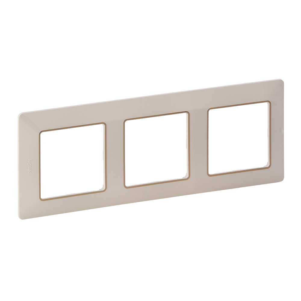 LEGRAND 754063, Valena Life Frame, 3 Modules, Ivory/Gold Insert