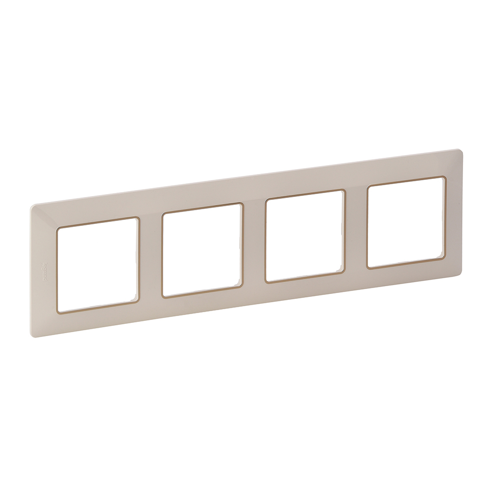 Legrand 754064, Ramă Valena Life, 4 Sloturi, Ivoire/Inserție Aurie