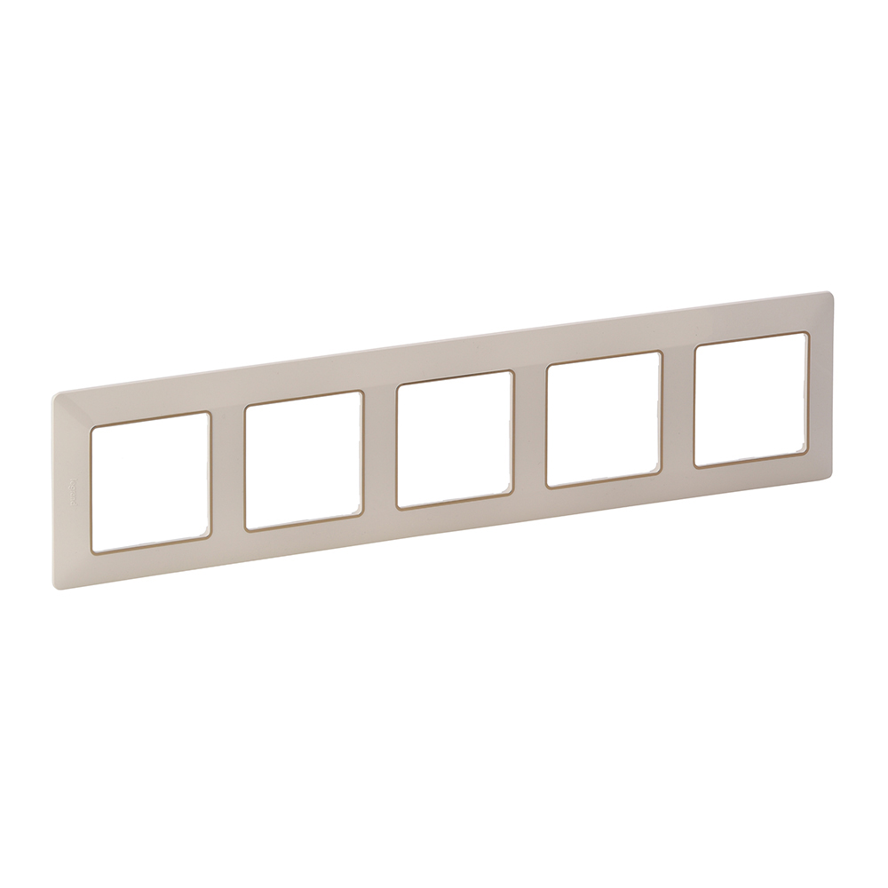 LEGRAND 754065, Valena Life Frame, 5 Slots, Ivory/Gold Insert