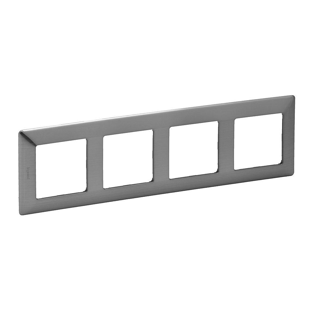 Legrand 754154, Ramă Valena Life, 4 Module, Oțel Inoxidabil