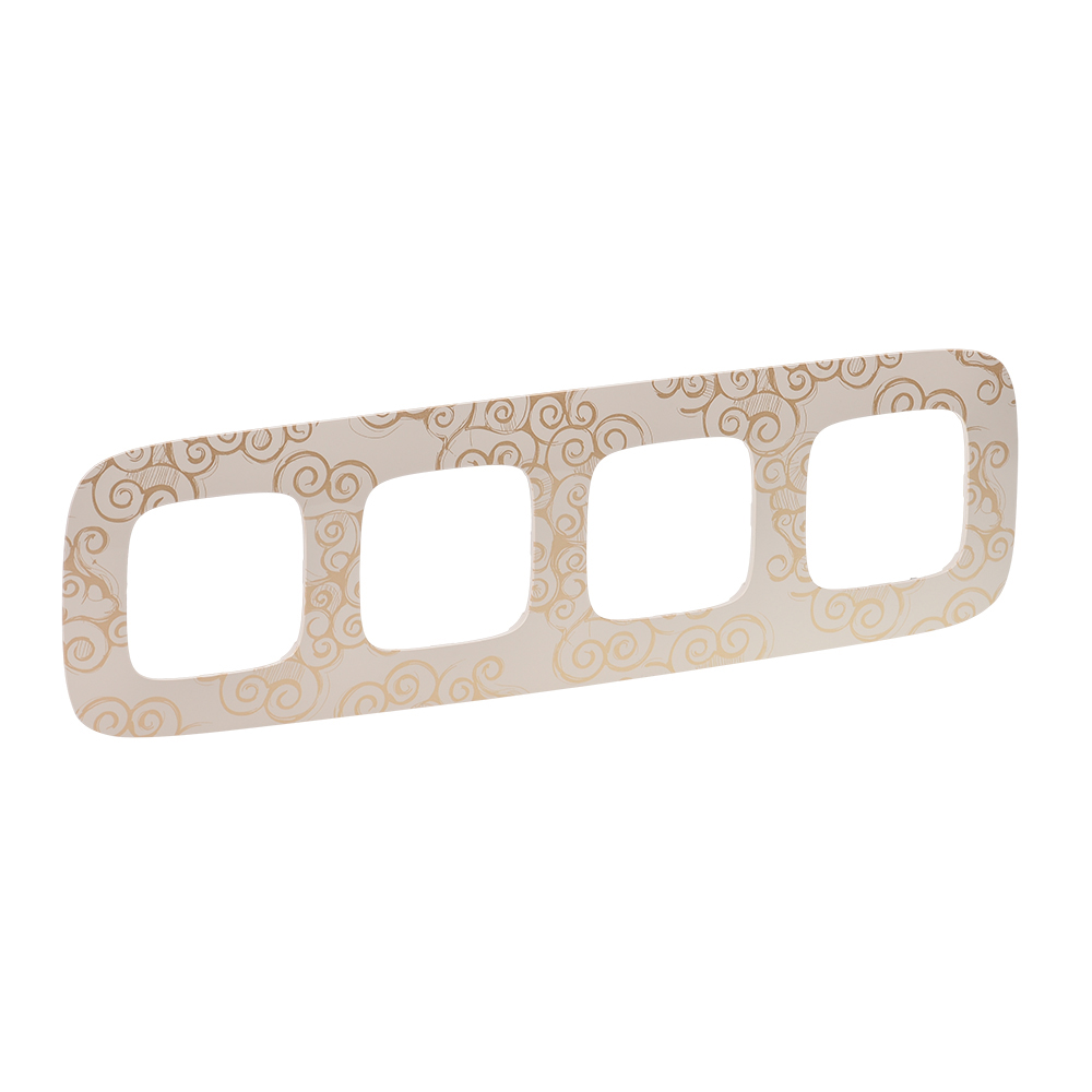 Legrand 754354, Ramă Valena Allure, 4 Module, Narcis Auriu