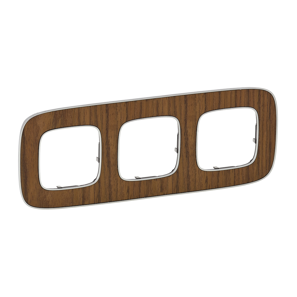 LEGRAND 754463, Valena Allure Frame, 3 Modules, Walnut