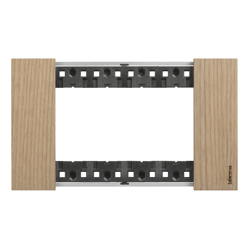 BTICINO KA4804LM, L.Now, 4 Modules, Oak Frame