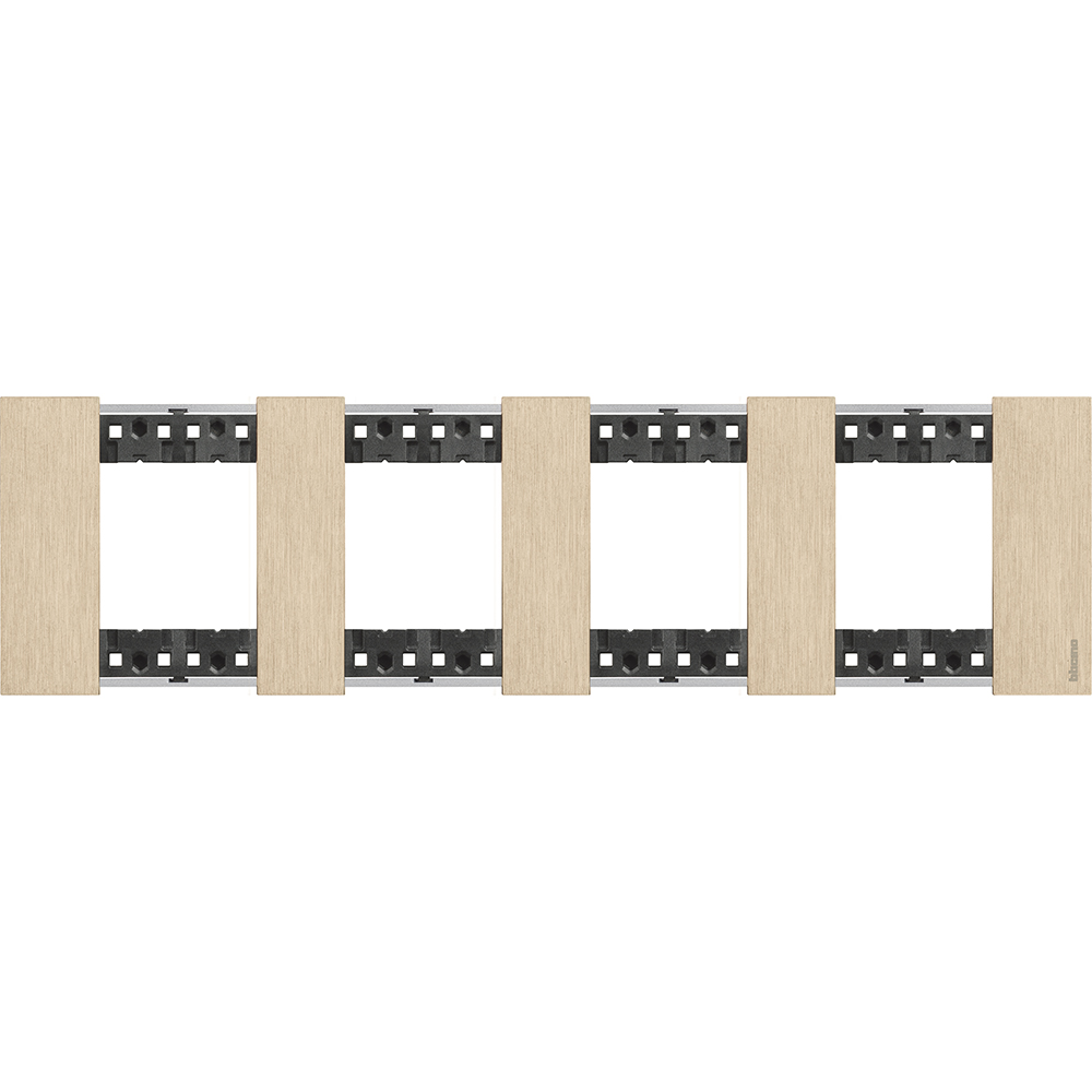 BTICINO KA4802M4ZW, L.Now, 4X2 Frame with Gold Modules