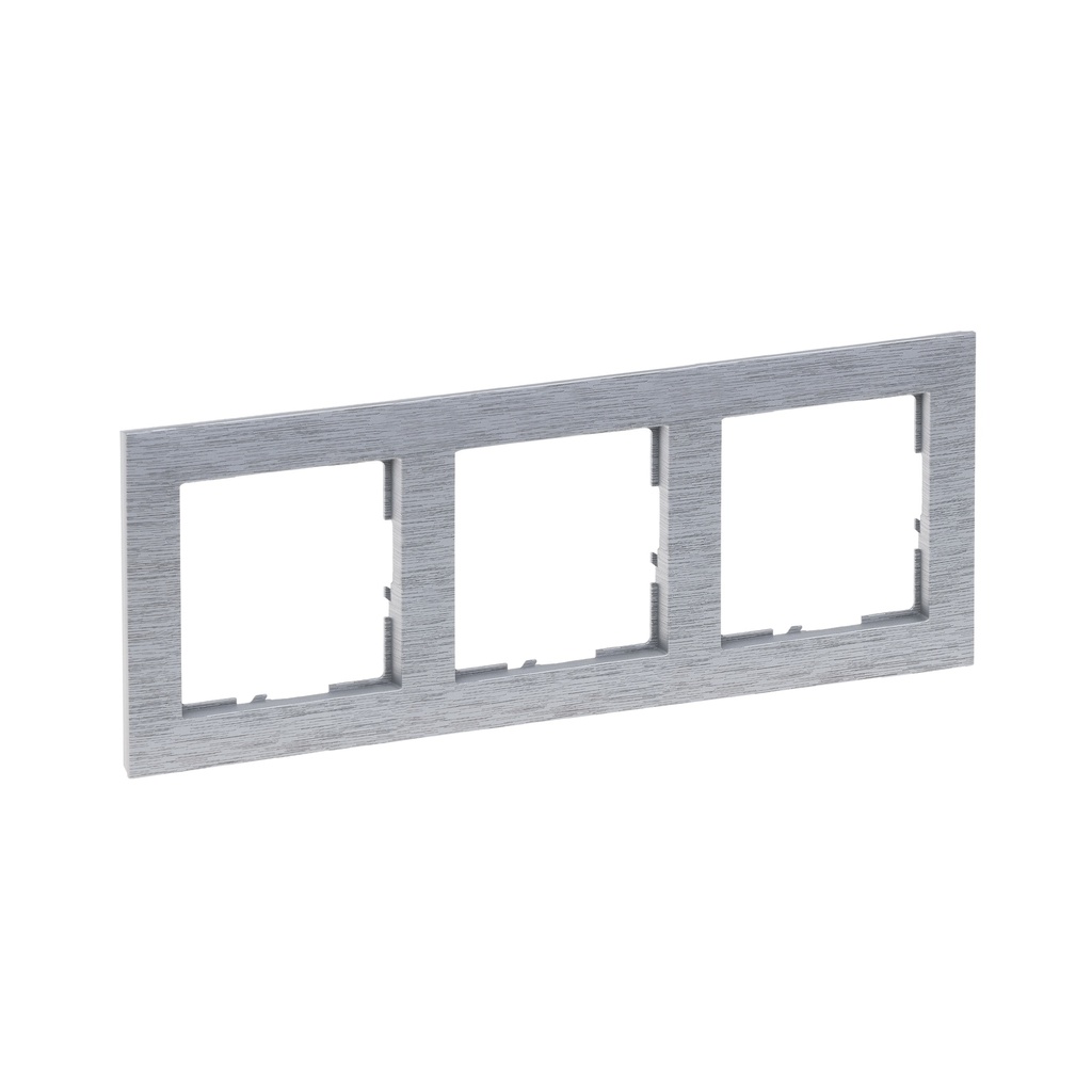 Legrand 721563, Ramă 3 Module, Aluminiu Periat