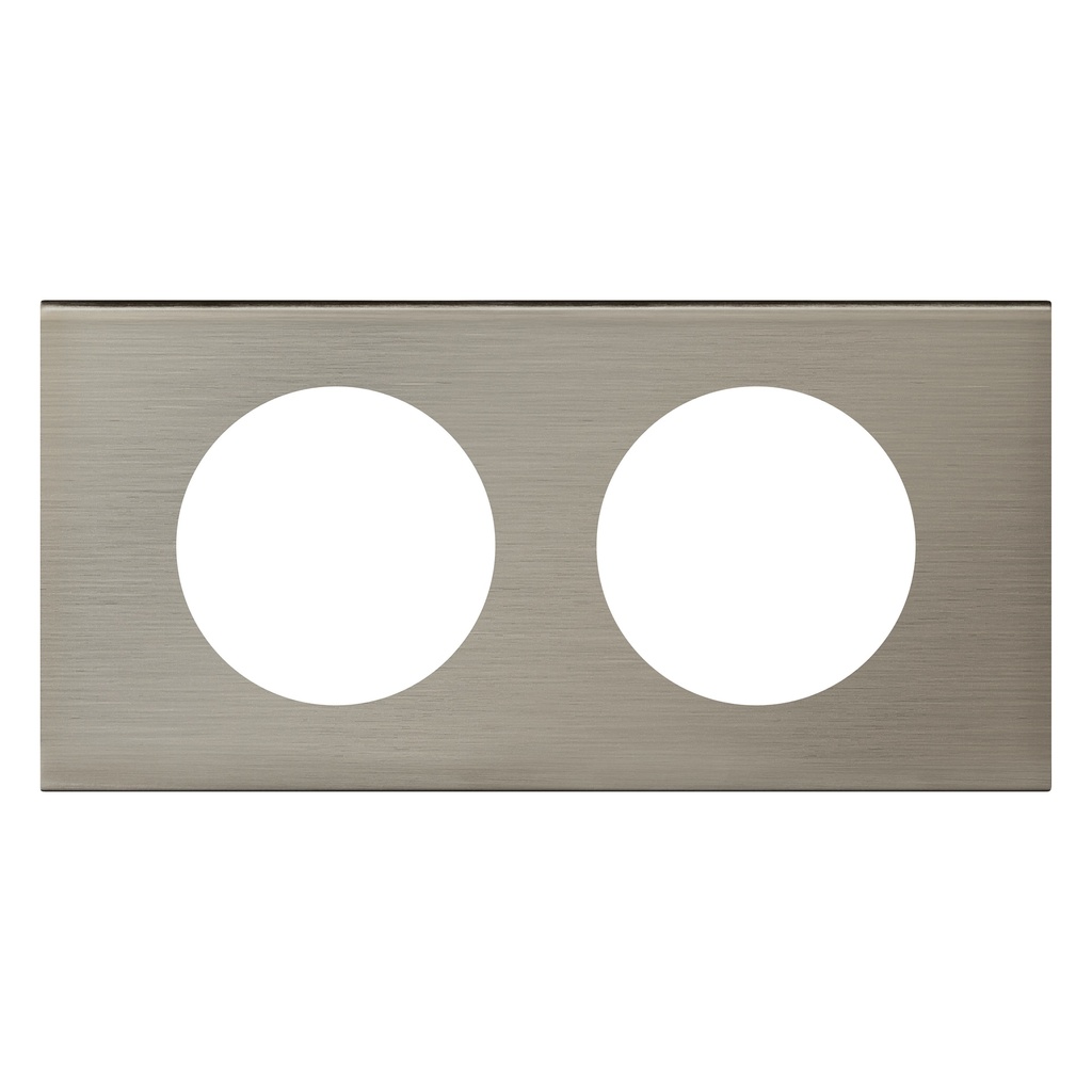 LEGRAND 069102, Céliane Plate, Materials, 2 Modules, Brushed Stainless Steel