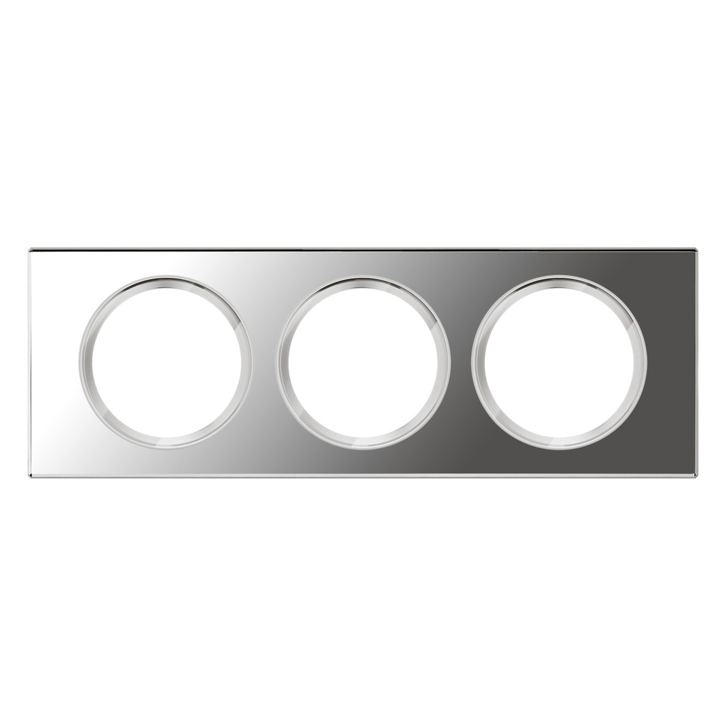 Legrand 069123, Placă Céliane, Materiale, 3 Module, Sticlă Oglindă