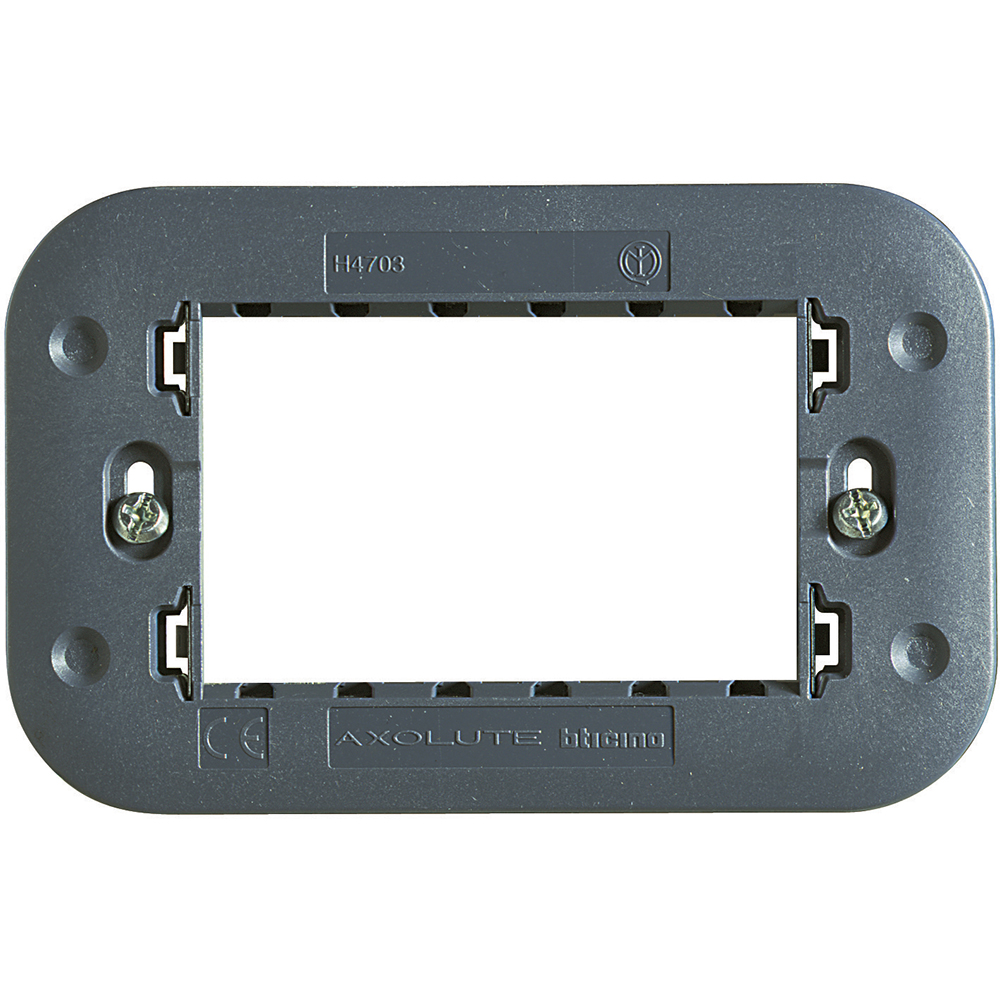 BTicino H4703, Axolute Support With Screws for 3-Module Frames