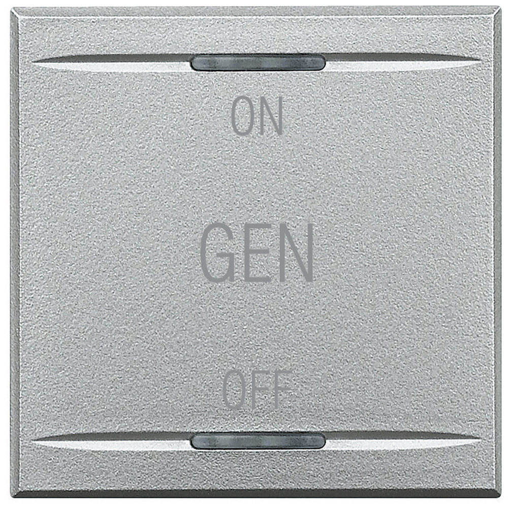 BTicino HC4911/2AF, Axolute MyHome Bus, Capac buton, Simbol Pornit/Oprit/Gen, 2 module, Aluminiu  