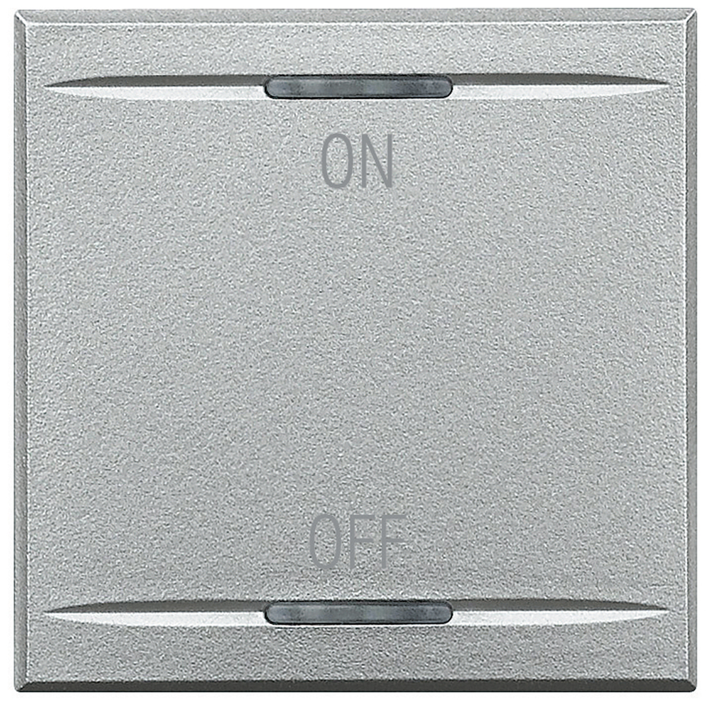 BTICINO HC4911/2AG, Axolute Myhome Bus Key Cover, On/Off Symbol, 2 Modules, Aluminum