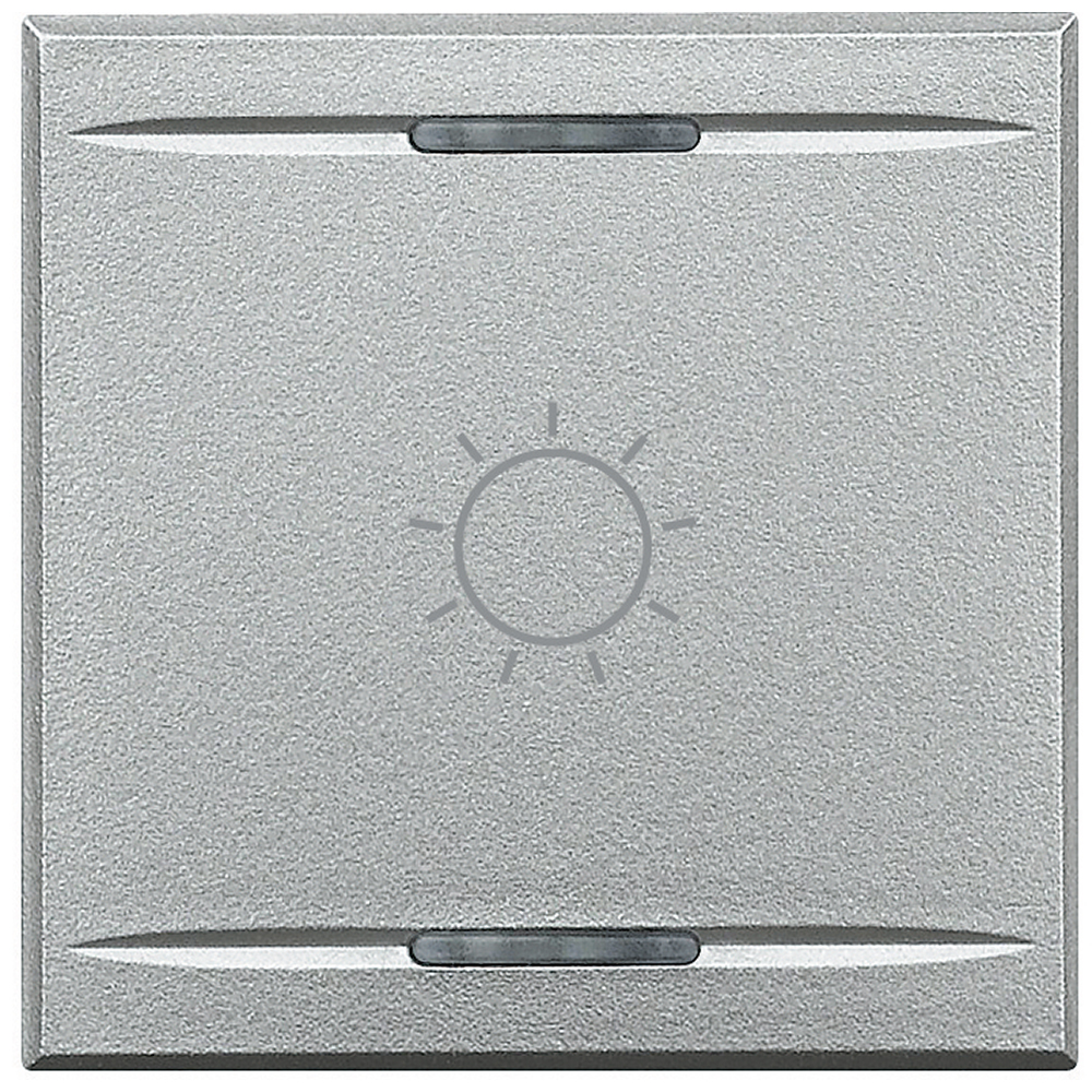 BTicino HC4911/2BA, Axolute MyHome Bus, Capac buton, Simbol lumină basculant, 2 module, Aluminiu  