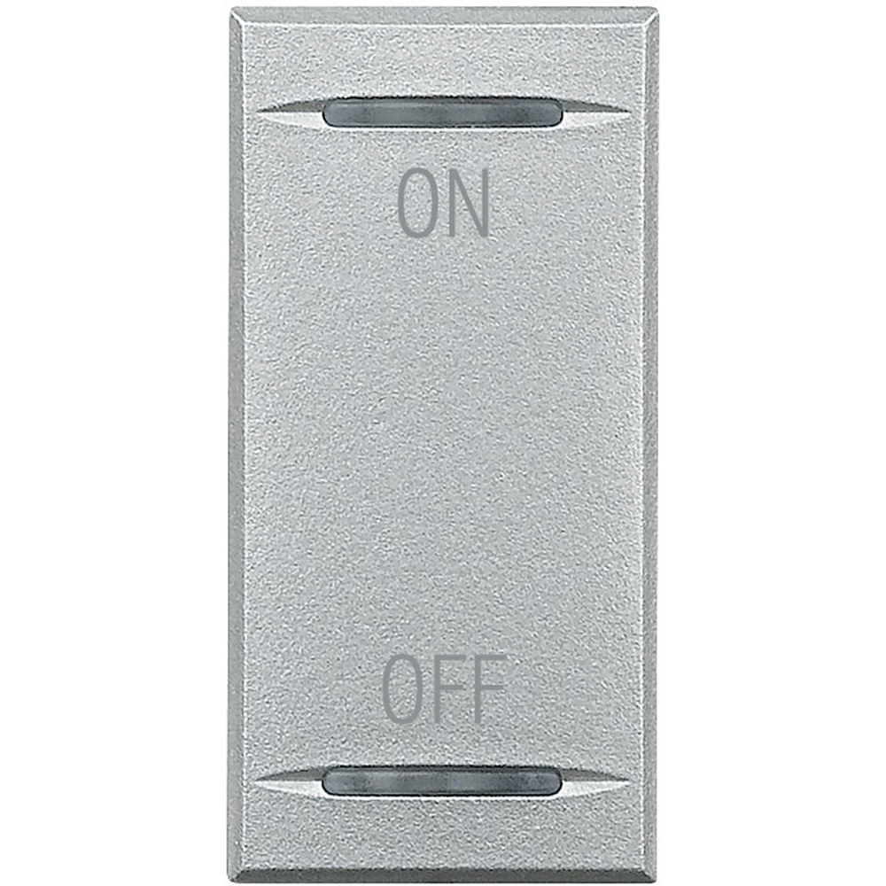 BTicino HC4911AG, Axolute Myhome Bus Key Cover, On/Off Symbol, 1 Module, Aluminum