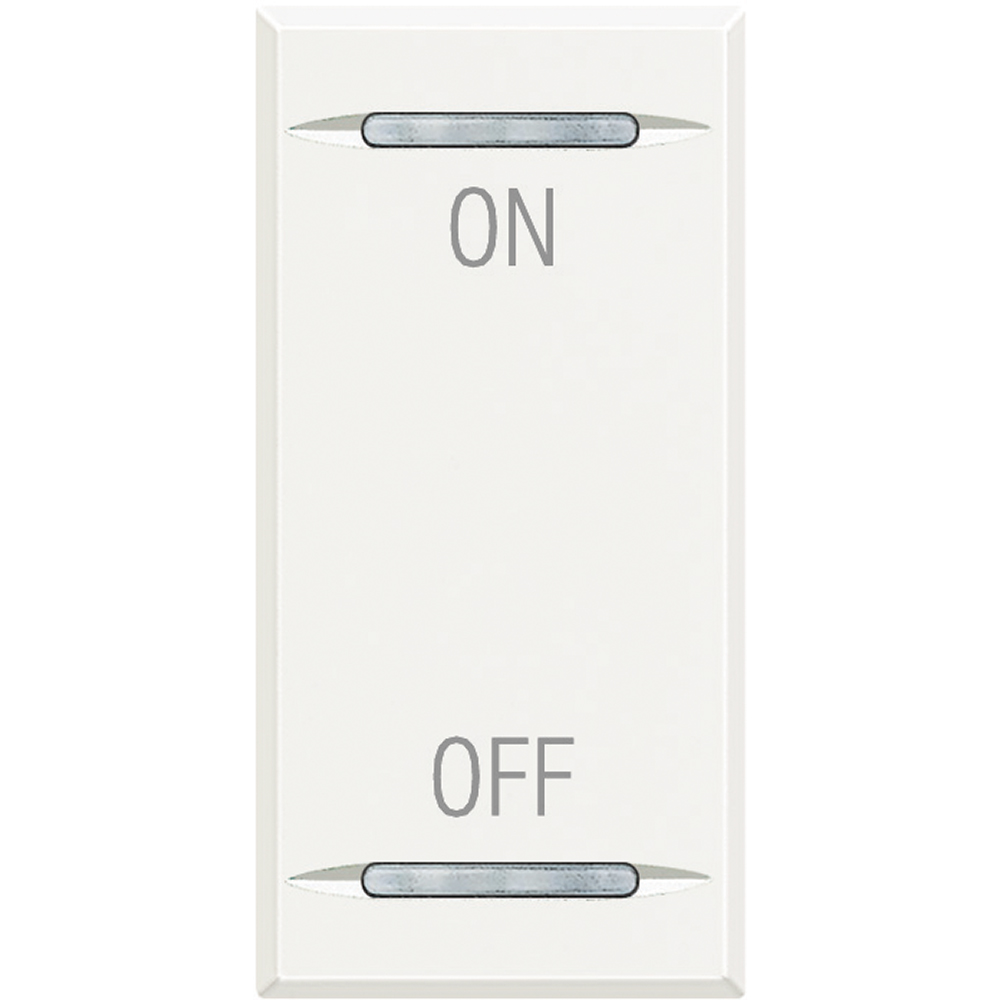 BTicino HD4911AG, Axolute MyHome Bus, Capac buton, Simbol Pornit/Oprit, 1 modul, Alb  