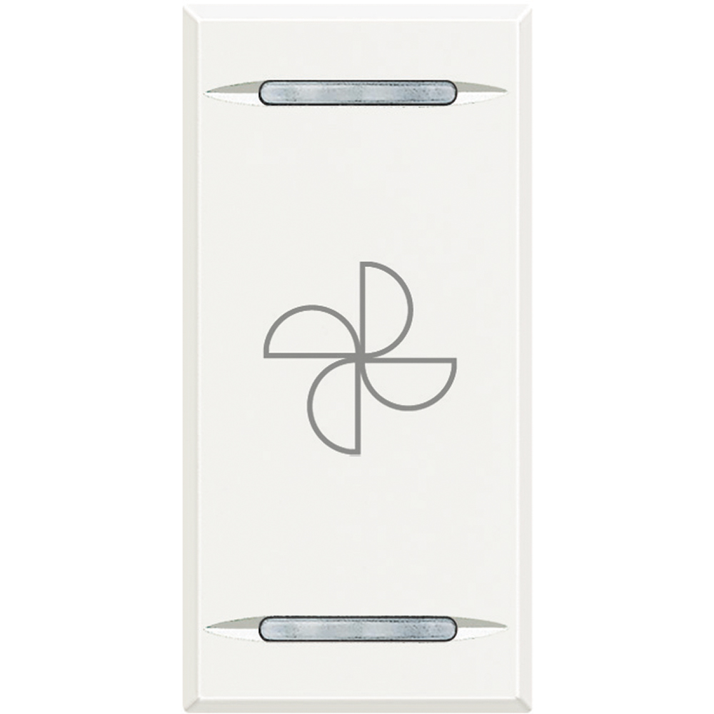 BTICINO HD4911BC, Axolute Myhome Bus Key Cover, Toggle Fan Symbol, 1 Module, White