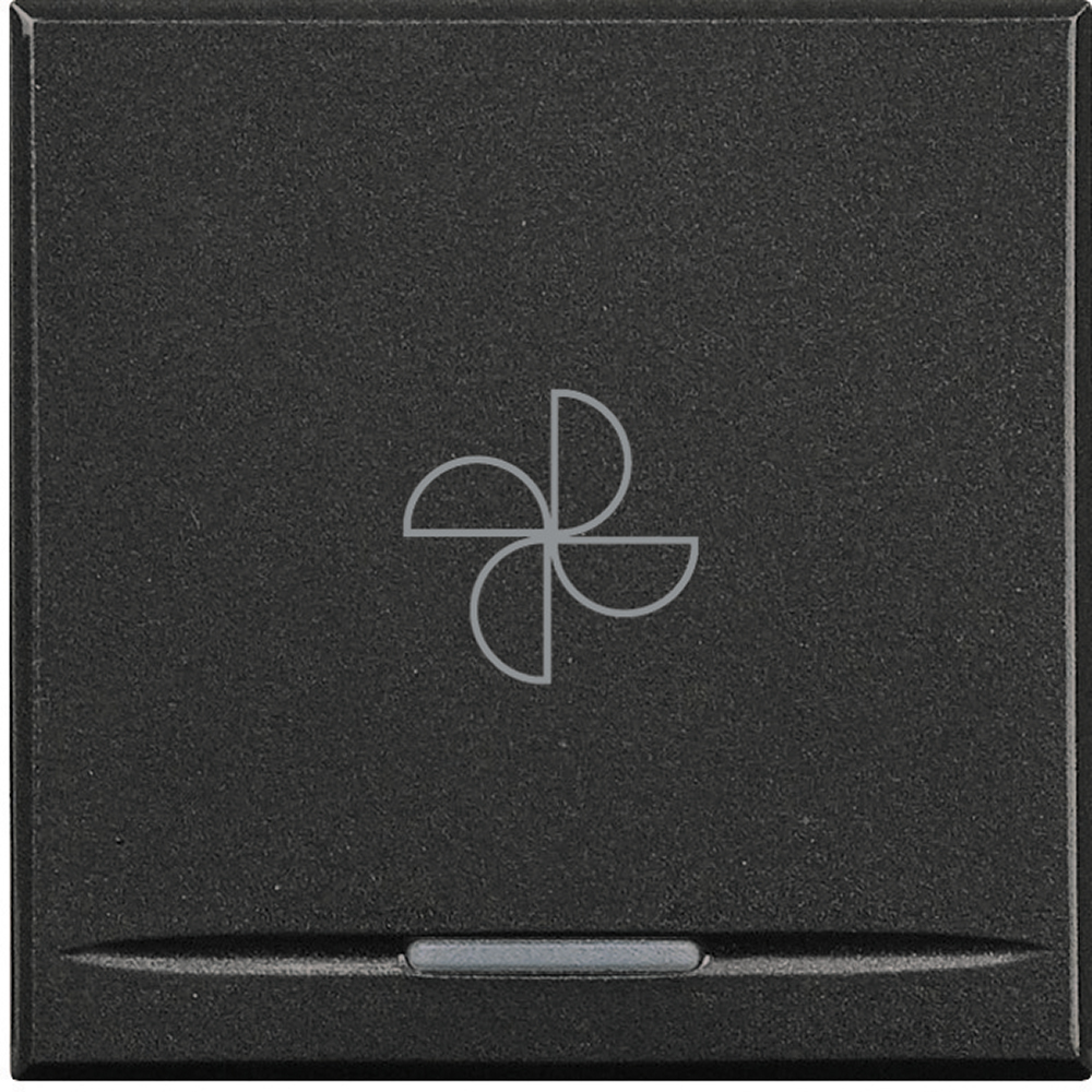 BTICINO HS4915/2BC, Axolute Myhome Bus Key Cover, Push Fan, 2 Modules, Anthracite