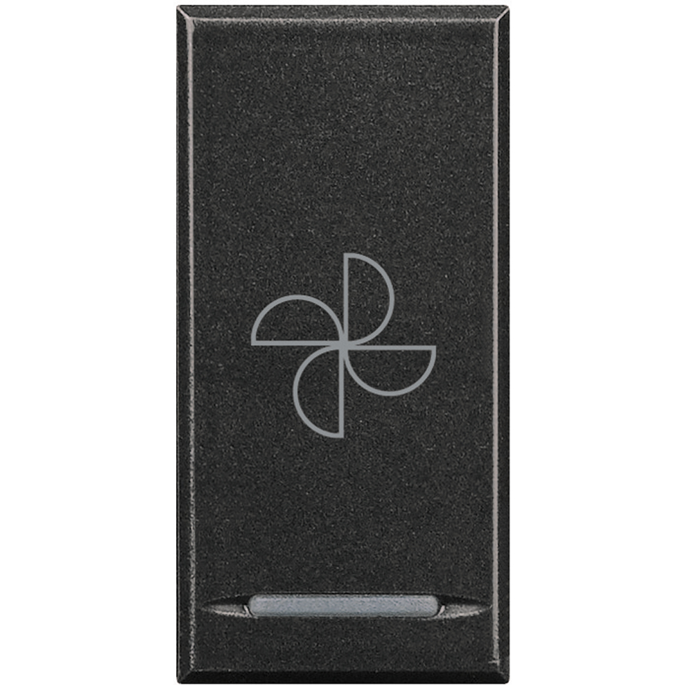BTicino HS4915BC, Axolute MyHome Bus, Capac buton apăsare, Simbol ventilator, 1 modul, Antracit  