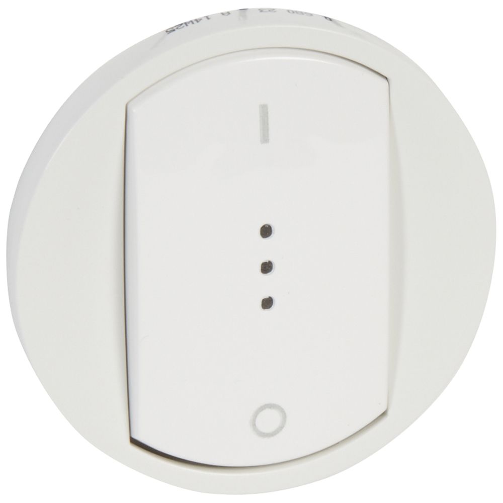 LEGRAND 068023, Céliane Plate, Bipolar Switch with Indicator Light, Large Key, White