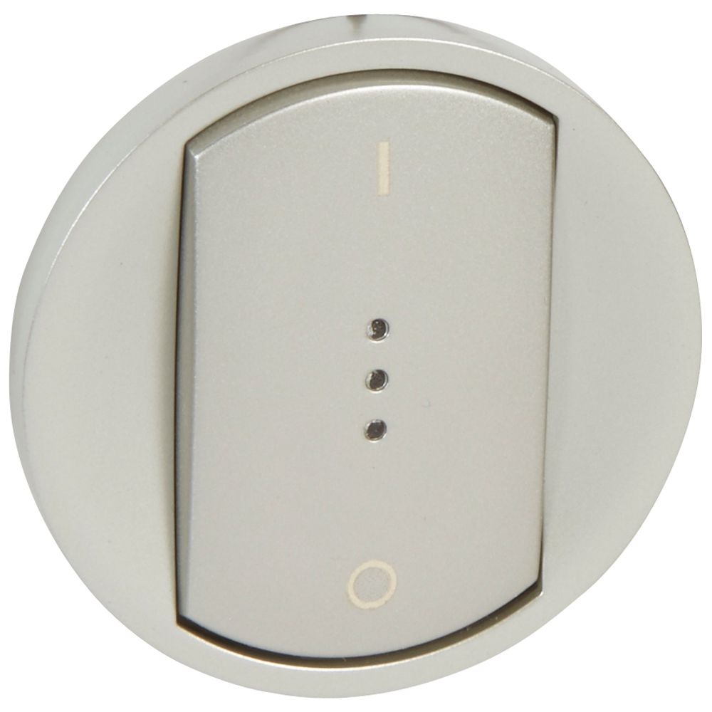 Legrand 068323, Placă Céliane, Comutator bipolar cu indicator luminos, Cheie mare, Titan  