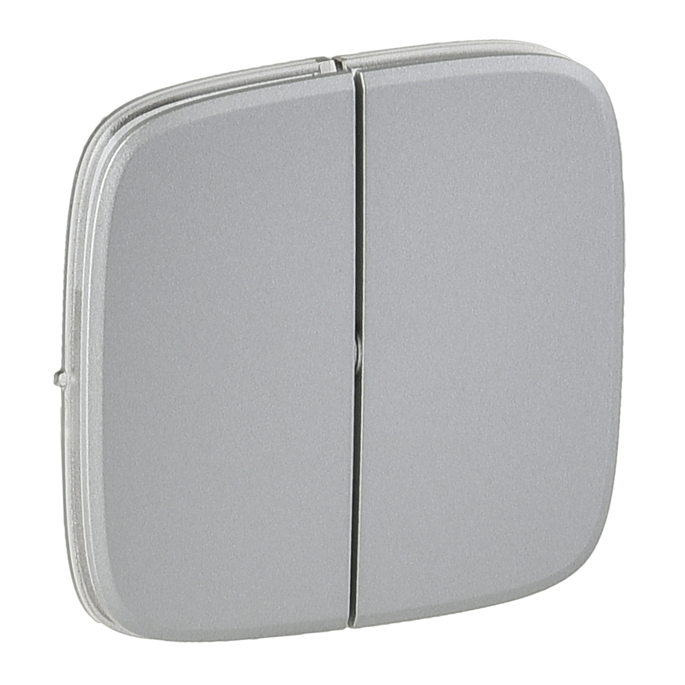 Legrand 755027, Placă Valena Allure, Comutator dublu/Buton dublu, Aluminiu  