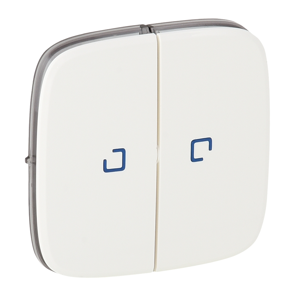 Legrand 755225, Placă Valena Allure, Comutator/Buton dublu iluminat, Alb  