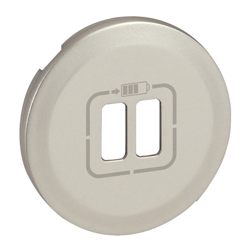 LEGRAND 068556, Céliane Plate, Double Socket for USB Charger, Titanium