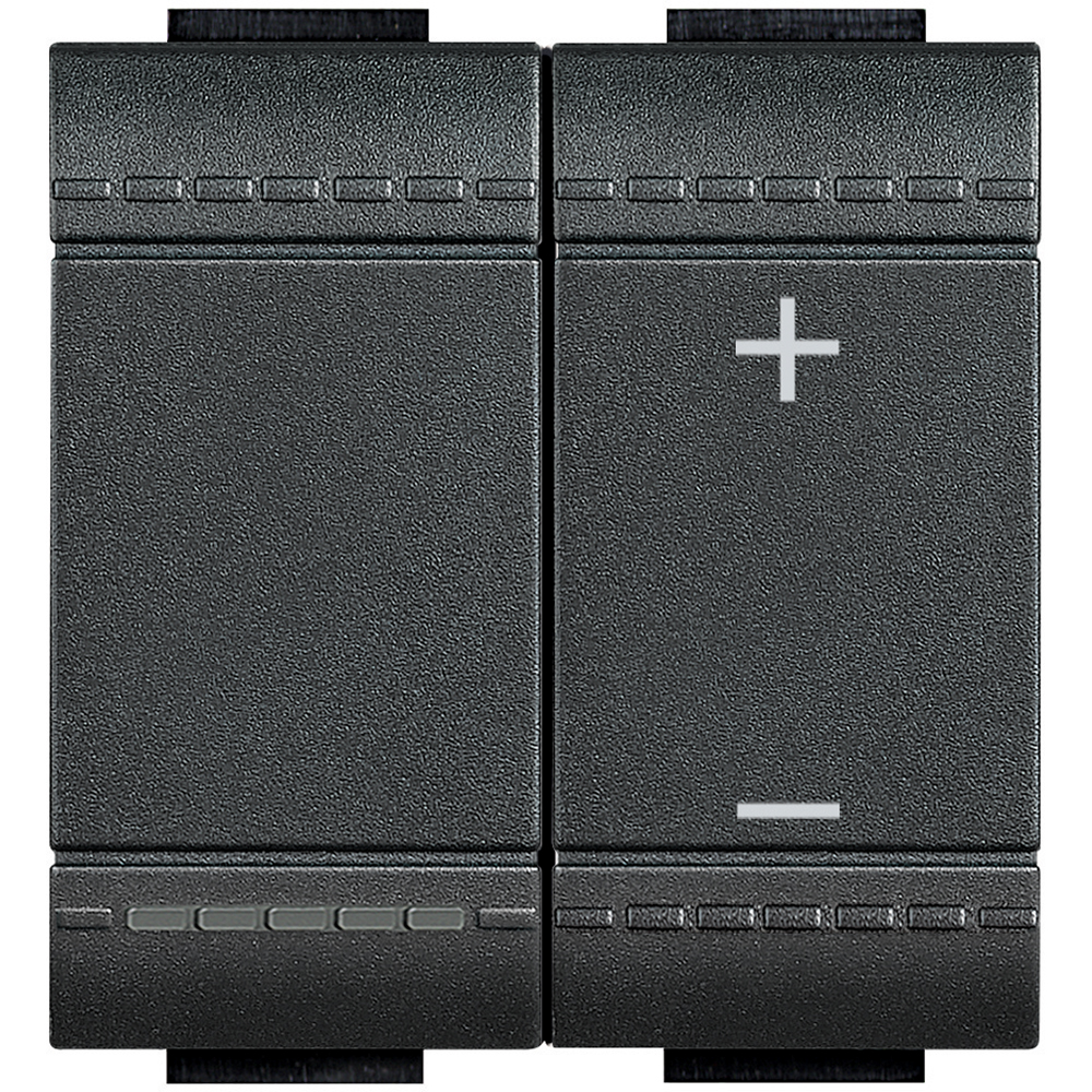 BTicino L4411N, Living Light Universal 2-Wire Ecodimmer Without Neutral, Anthracite, 2 Modules  