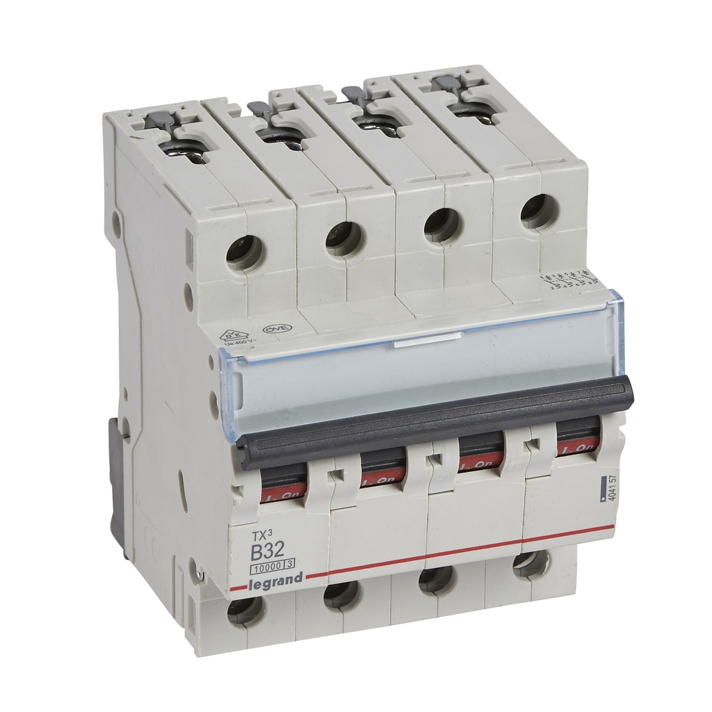 LEGRAND 404157, TX³ 10000 MCB, 4P, 32 A, Curve B, 400 V