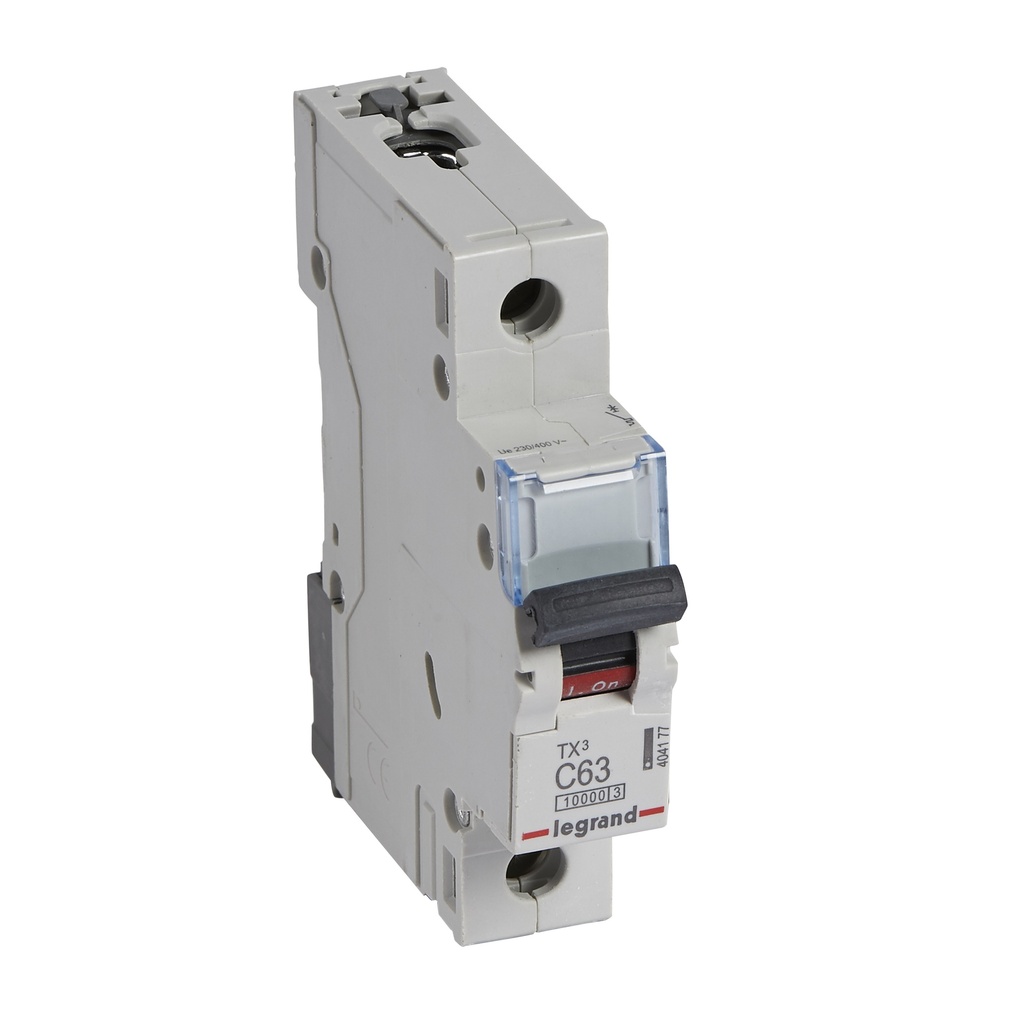 LEGRAND 404177, TX³ 10000 MCB, 1P, 63 A, Curve C, 230/400 V