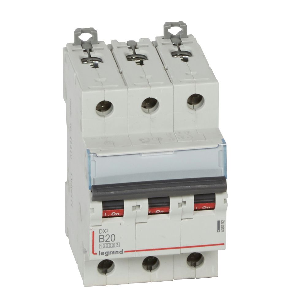 LEGRAND 408992, MCB, DX³ 10000, 16 kA, 3P, 400 V, 20 A, Curbă B