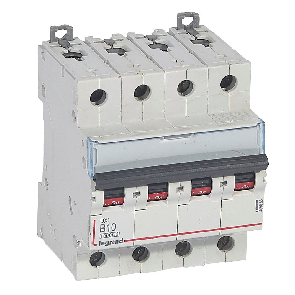 LEGRAND 409063, MCB, DX³ 10000, 16 kA, 4P, 400 V, 10 A, Curbă B
