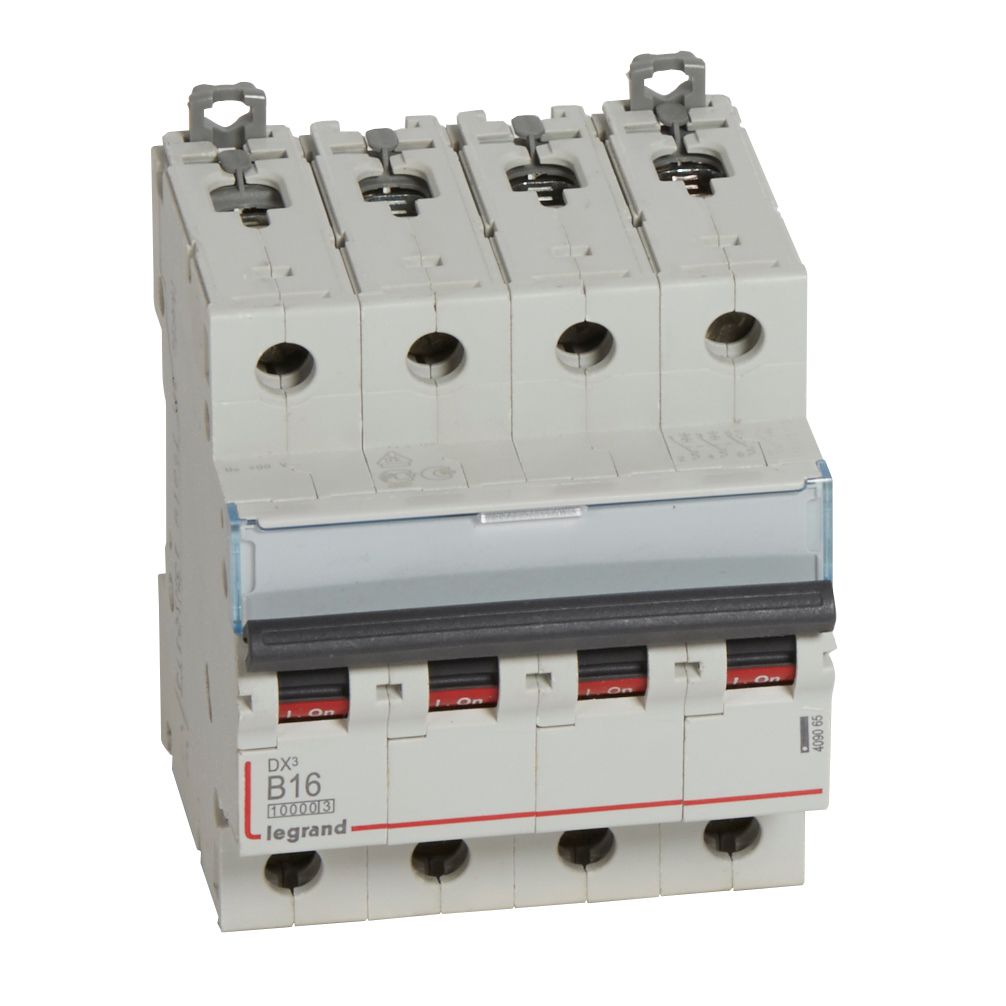 LEGRAND 409065, DX³ 10000 MCB, 4P, 16 A, Curve B, 16 kA, 400 V