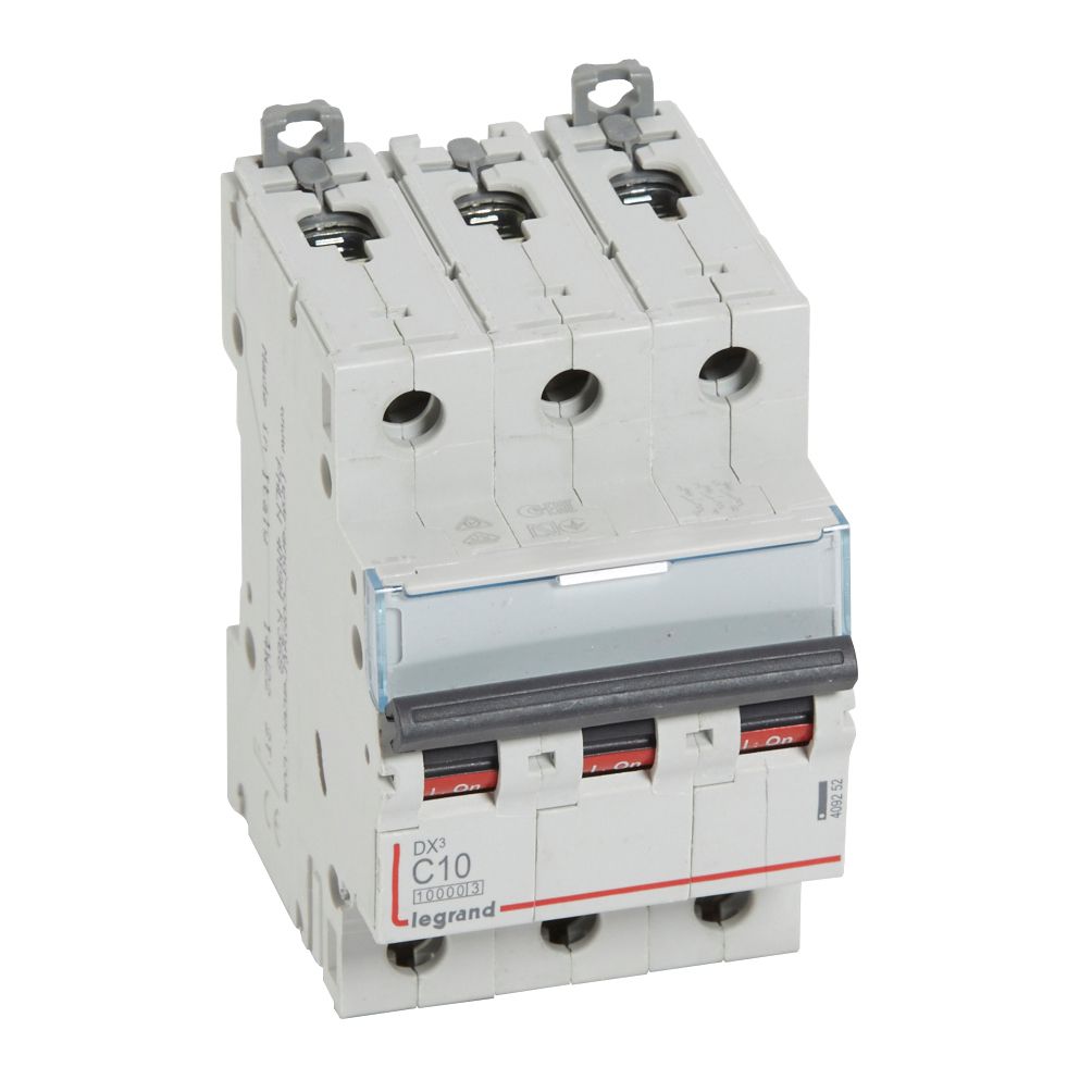 LEGRAND 409252, MCB, DX³ 10000, 16 kA, 3P, 400 V, 10 A, Curbă C