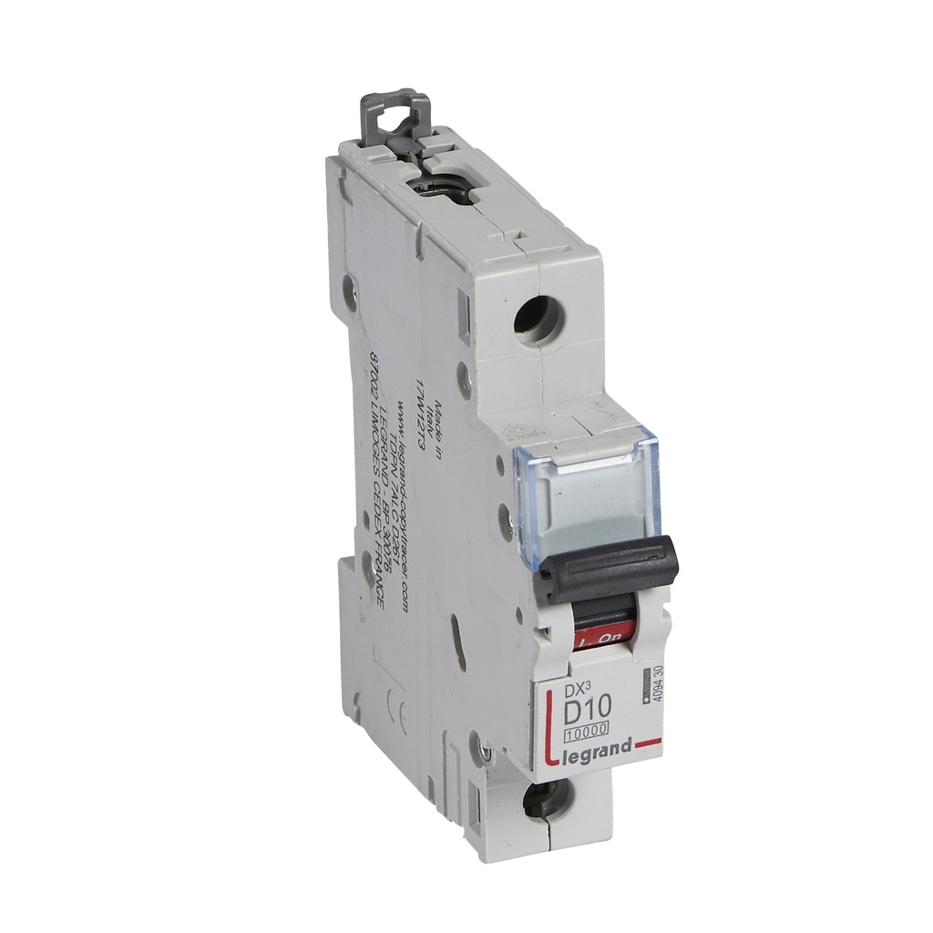 LEGRAND 409430, MCB, DX³ 10000, 16 kA, 1P, 230/400 V, 10 A, Curbă D