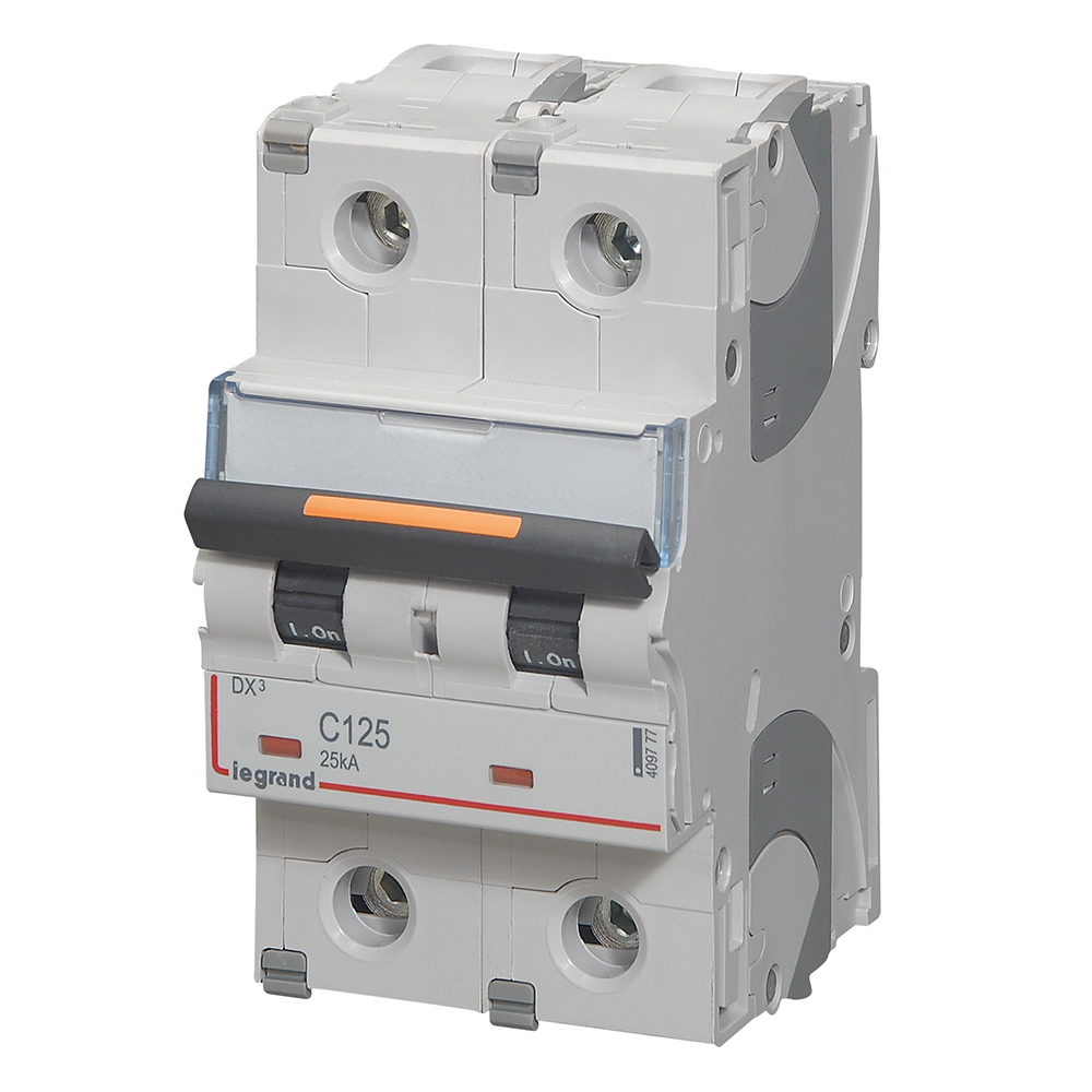 LEGRAND 409777, DX³ MCB, 2P, 125 A, 25 kA, Curve C, 230/400 V